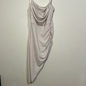 Windsor Asymetrical Sparkle Champagne Spaghetti Strap Cocktail Dress Women’s L